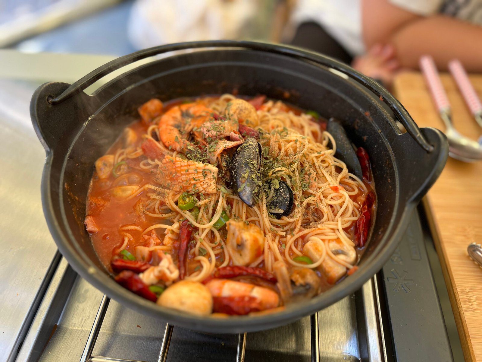 토마토해물파스탕 캠핑 해장요리 추천 - 8