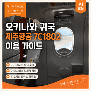 오키나와 귀국 제주항공7C1801┃비상구 유료좌석 이용 후기 - 10