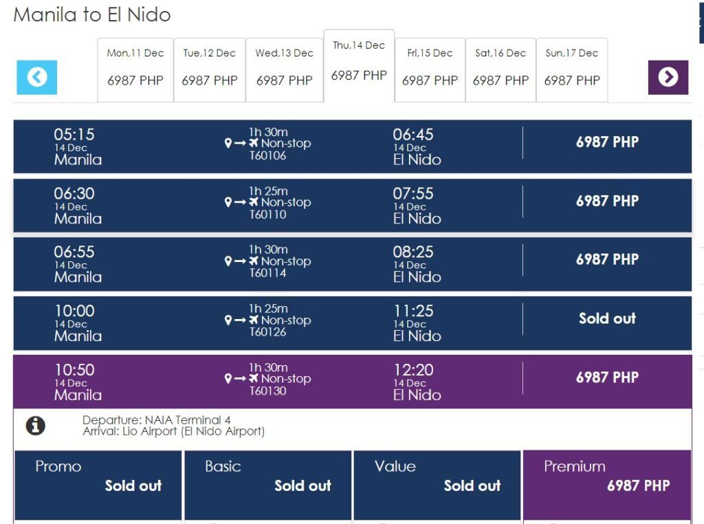 엘니도 여행 준비 마닐라에서 엘니도 El nido 에어스위프트 예약 - 21