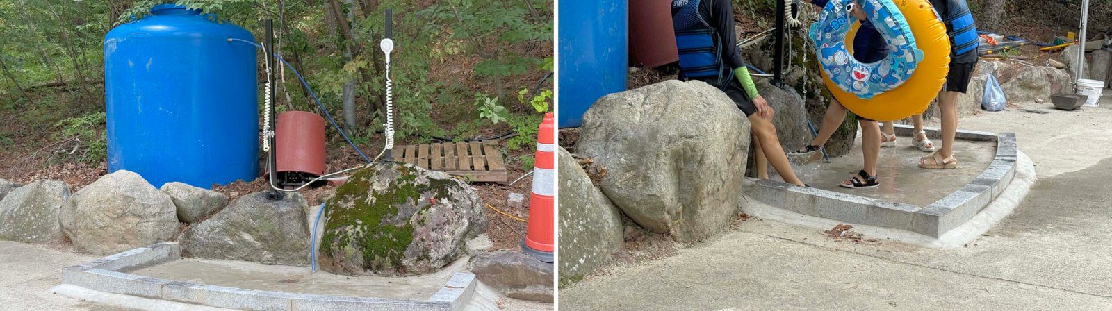 미시령계곡 미시령 폭포민박 야외 샤워장