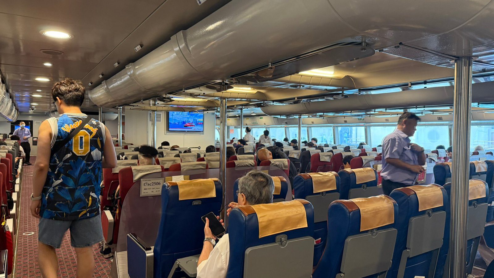 홍콩 터보젯 페리 타고 홍콩에서 마카오 이동하기┃홍콩마카오페리터미널에서 마카오 외항터미널 도착 후기 홍콩 터보젯 페리 좌석