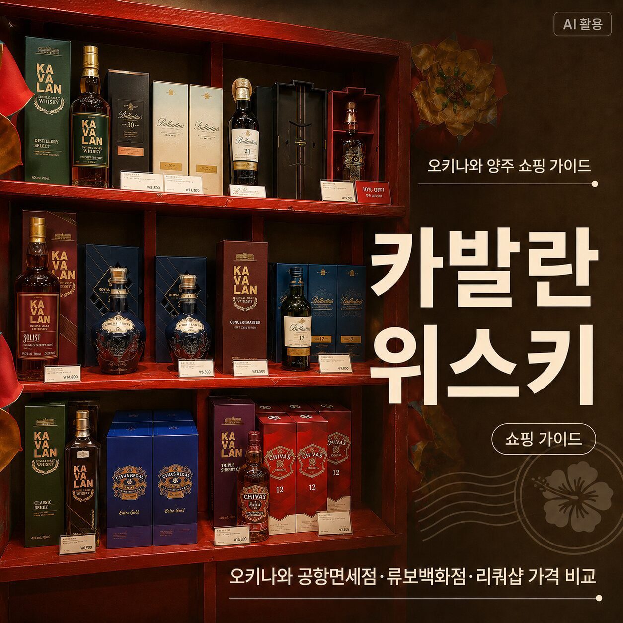 오키나와 양주 쇼핑 가이드┃카발란 위스키 공항면세점, 류보백화점 및 리쿼샵 가격 비교 - 1