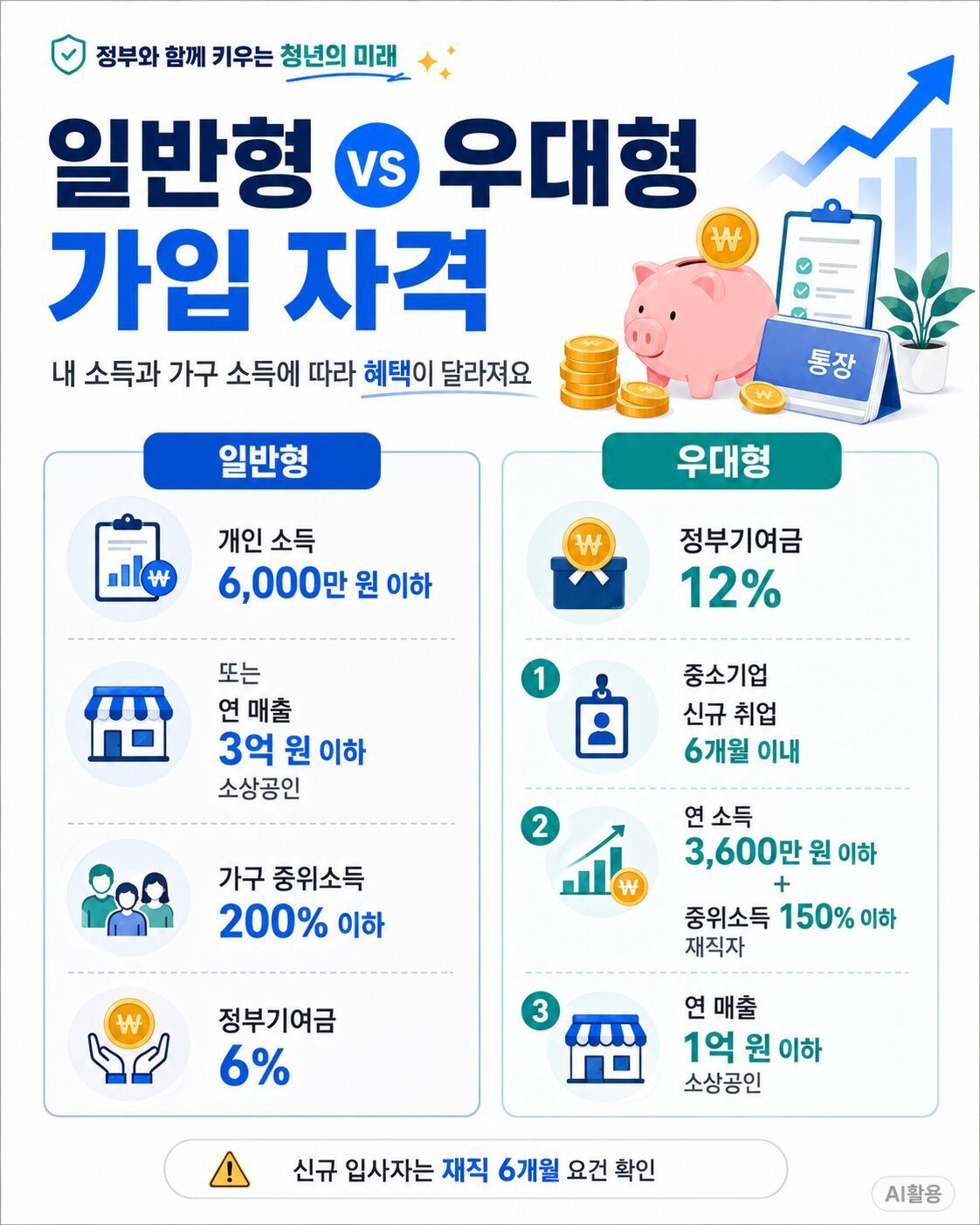 청년미래적금 일반형과 우대형 비교