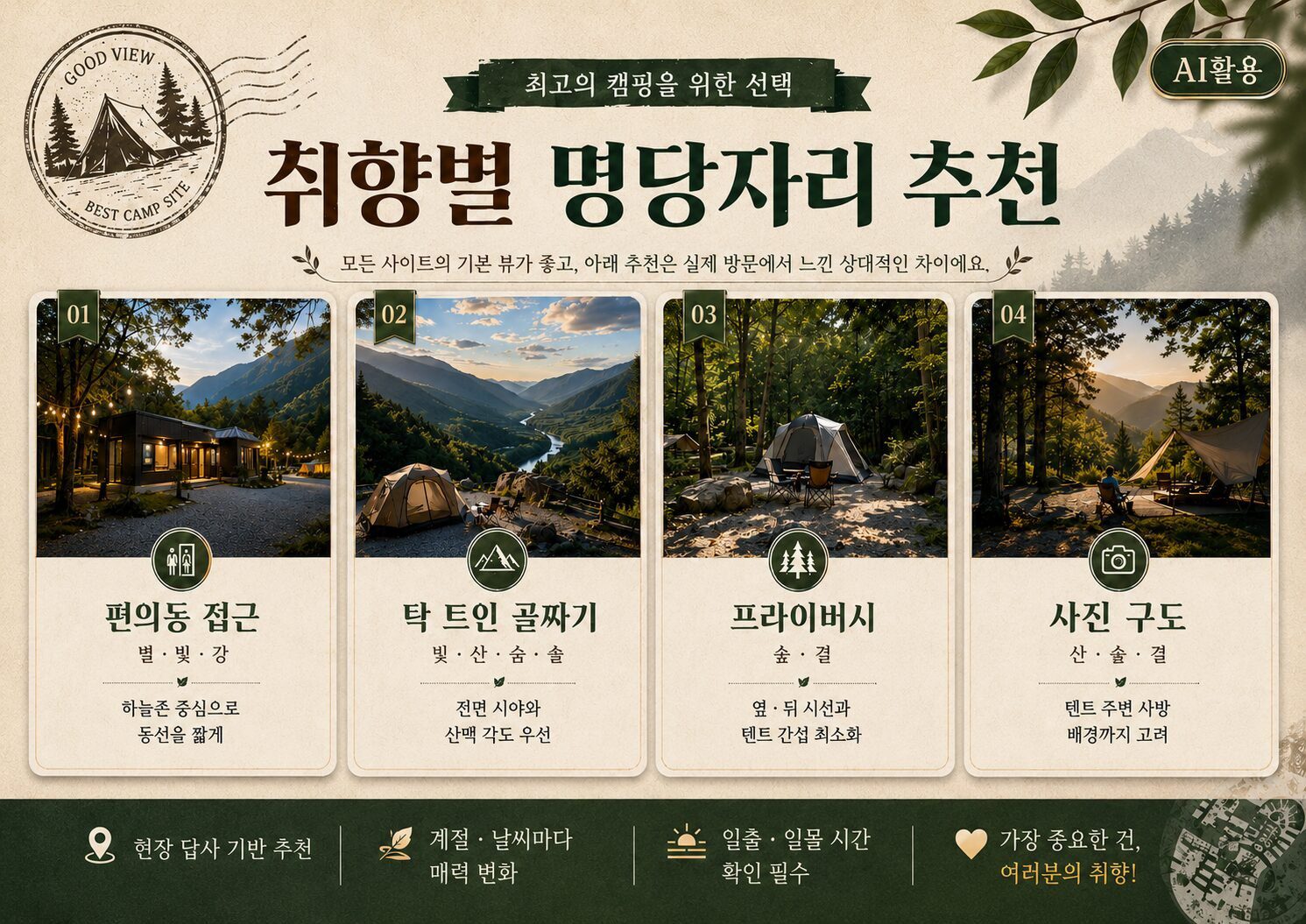 쉼오지캠프 전체 사이트 리뷰|하늘존·산맥존 명당자리 추천 쉼오지캠프 명당자리 추천