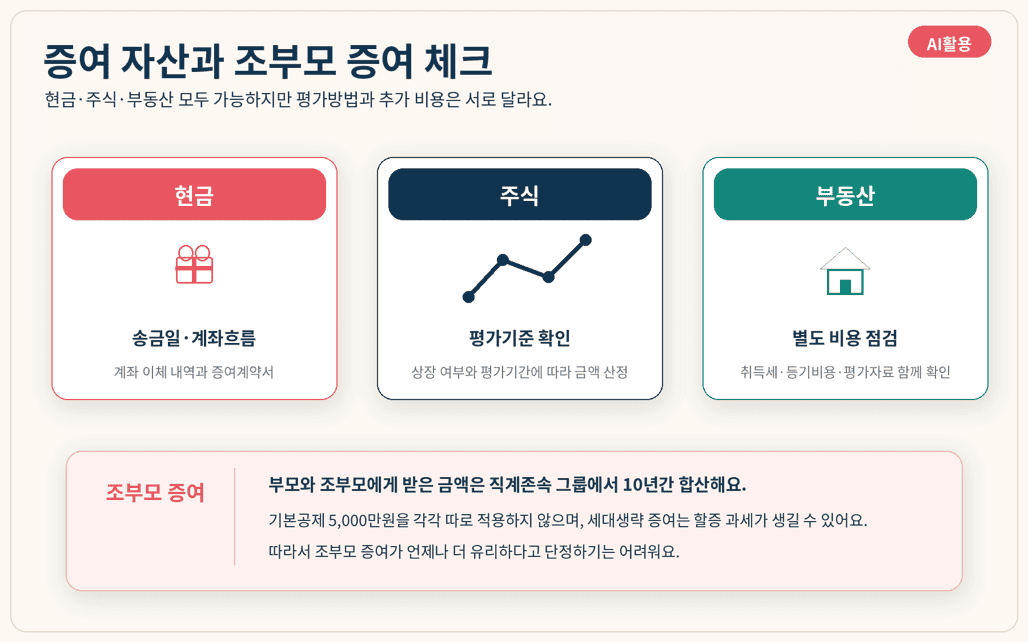 신혼부부 증여세 공제 총정리|혼인·출산 공제 최대 3억 2천만원 조건 증여 자산 종류와 조부모 증여 시 확인할 점