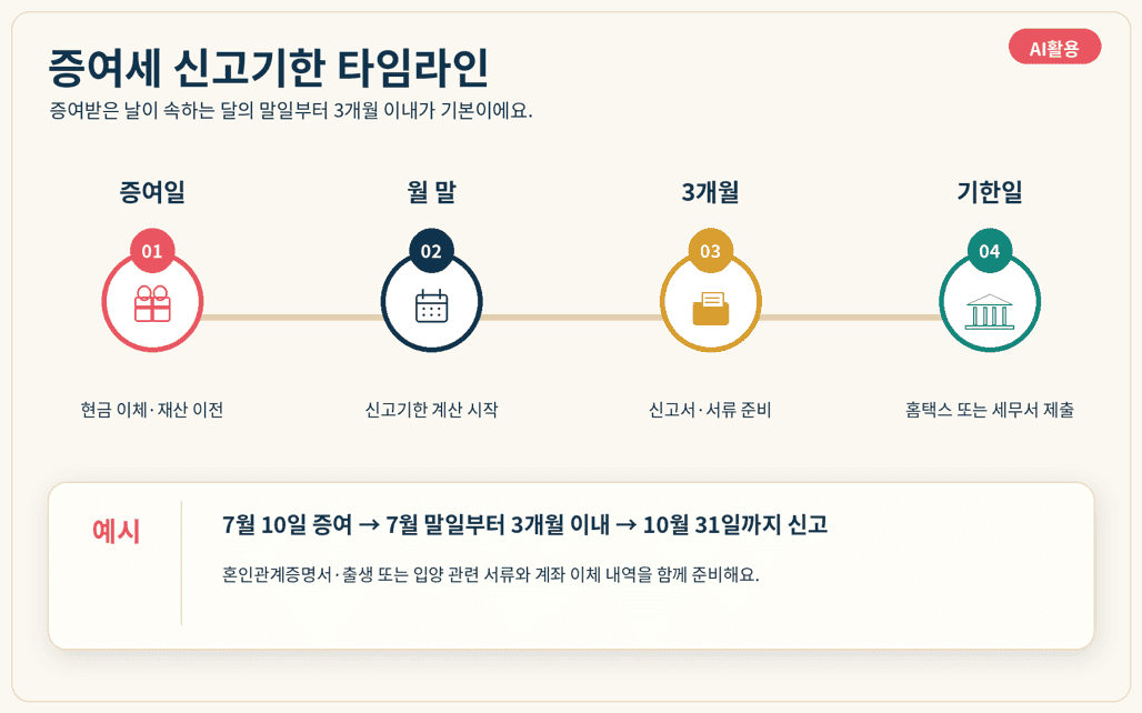 신혼부부 증여세 공제 총정리|혼인·출산 공제 최대 3억 2천만원 조건 증여세 신고기한 계산과 준비서류 타임라인