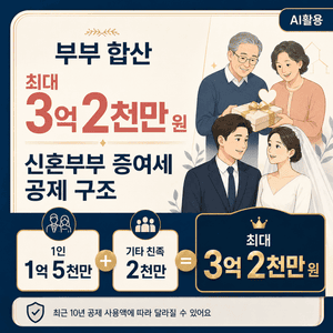 신혼부부 증여세 공제 총정리|혼인·출산 공제 최대 3억 2천만원 조건 - 1